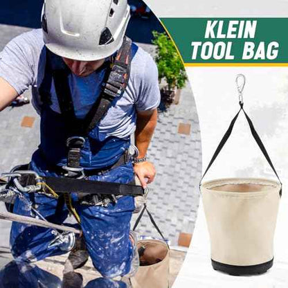 Heavy Duty Tool Canvas Bucket 12 x 12 x 9 Inches Tapered Wall Bucket Bag, Thickened 14 Ounce Canvas Material, Plastic Bottom High Weight Load, Load Capacity up to 100 Lbs