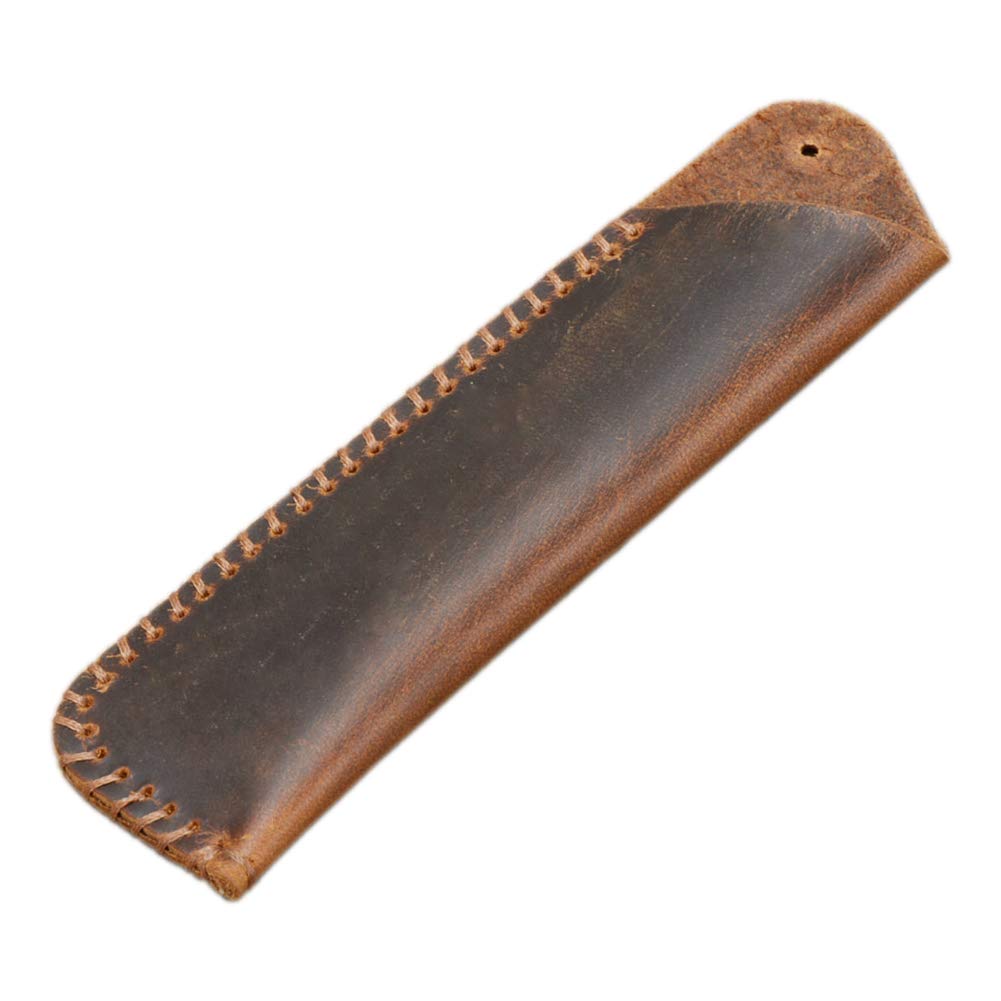 aolaso Handmade Leather Double Pen Case Crazy Horse Leather Fountain Pen Pouch Protective Sleeve Cover- Gift for Christmas
