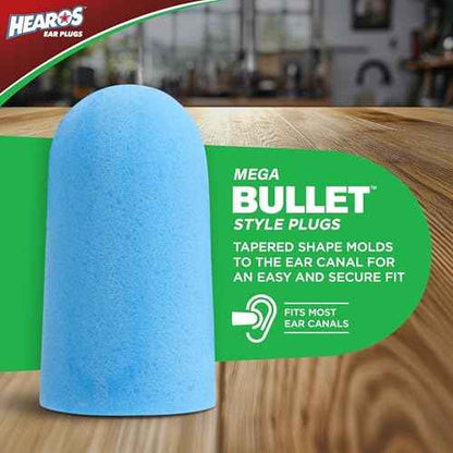 HEAROS Xtreme Protection Foam Ear Plugs, 33dB NRR 33, 200 Pairs (Blue)