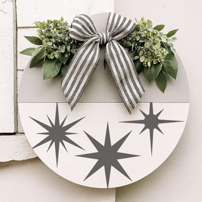 FINGERINSPIRE 9PCS Stars Stencils with 1Pc Plastic Paint Brush 5.9x5.9inch 9 Styles Star Burst Pattern Drawing Templates for Painting on Wood Canvas Fabric Wall Furniture