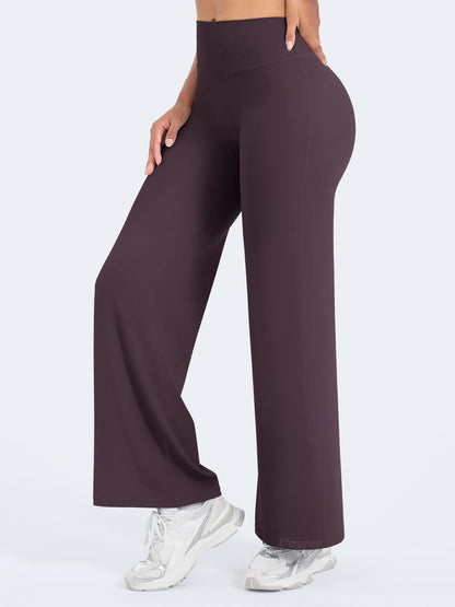 VOYJOY Straight Leggings Bottoms Wide Leg Pants for Women 29"/ 31.5"/33"/35" High Waist Stretch Casual Sweatpants