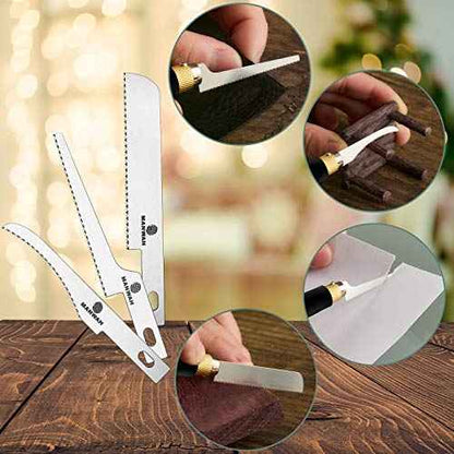Honoson 6 Pieces Hobby Saw Blades Replacement Mini Craft Blade Micro Knife Saw Blades with Plastic Storage Box for Hand Cutting Tree Limbs and Branches Wood Pruning