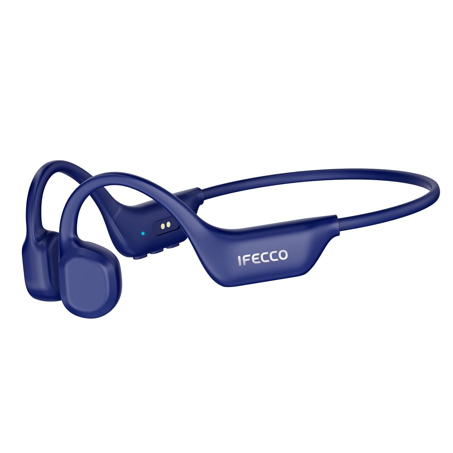 IFECCO Bone Conduction Headphones Bluetooth 6.0 - IP67 Waterproof Bone Conduction Headphones with Mic,Wireless Open Ear Earbuds for Running Gym Walking Cycling (Blue)