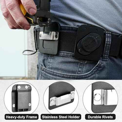 Tape Measure Holder for Belt, Heavy Duty Tactical Tape Measuring Holster Tool Belt Clip Holder Fits up to 2" Tool Belt Prevent Pants Pocket Tearing