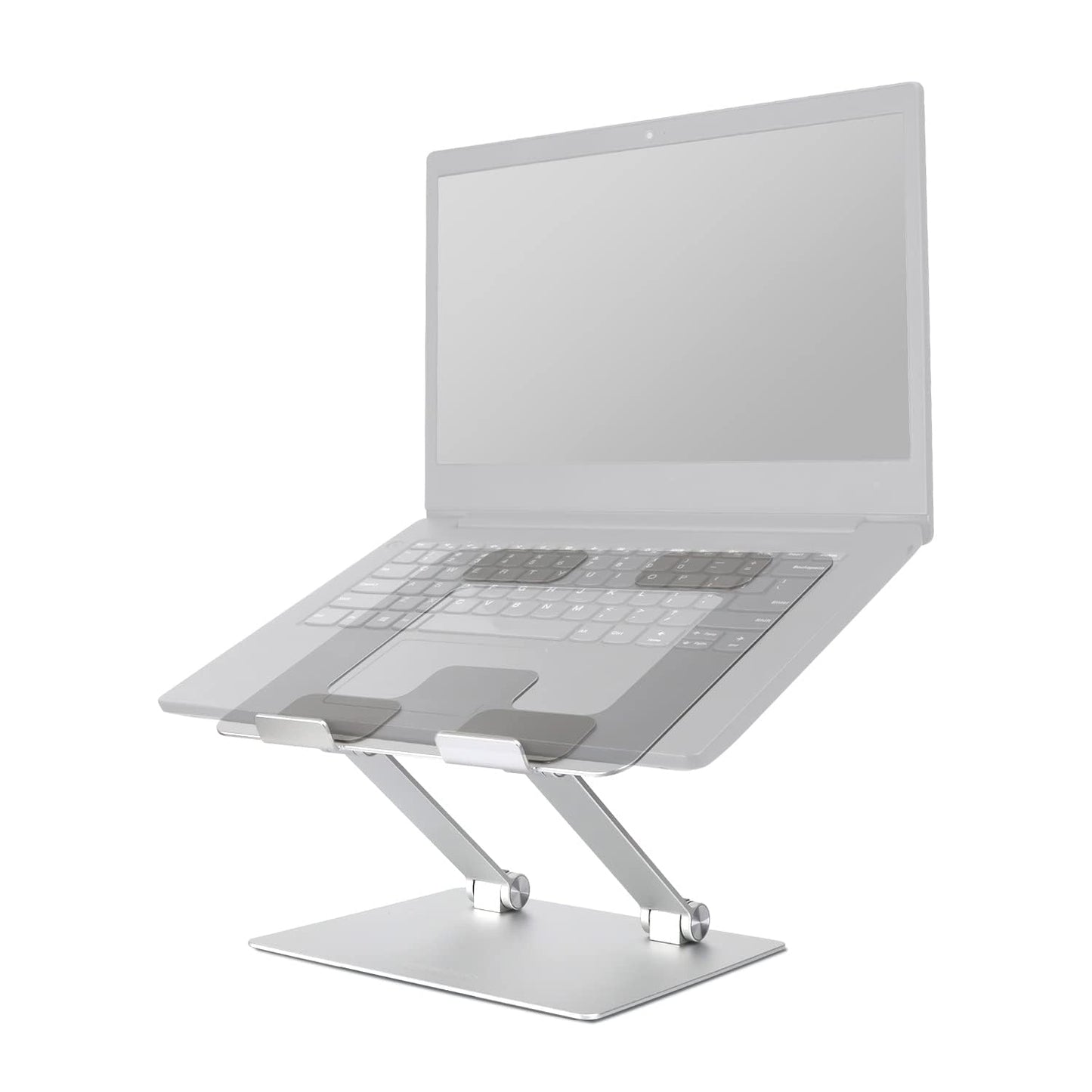 Amazon Basics Sturdy and Portable Ergonomic Laptop Stand for Desk, Adjustable Riser, Fits all Laptops and Notebooks up to 17.3 Inch, Silver, 10 x 8.7 x 6 in