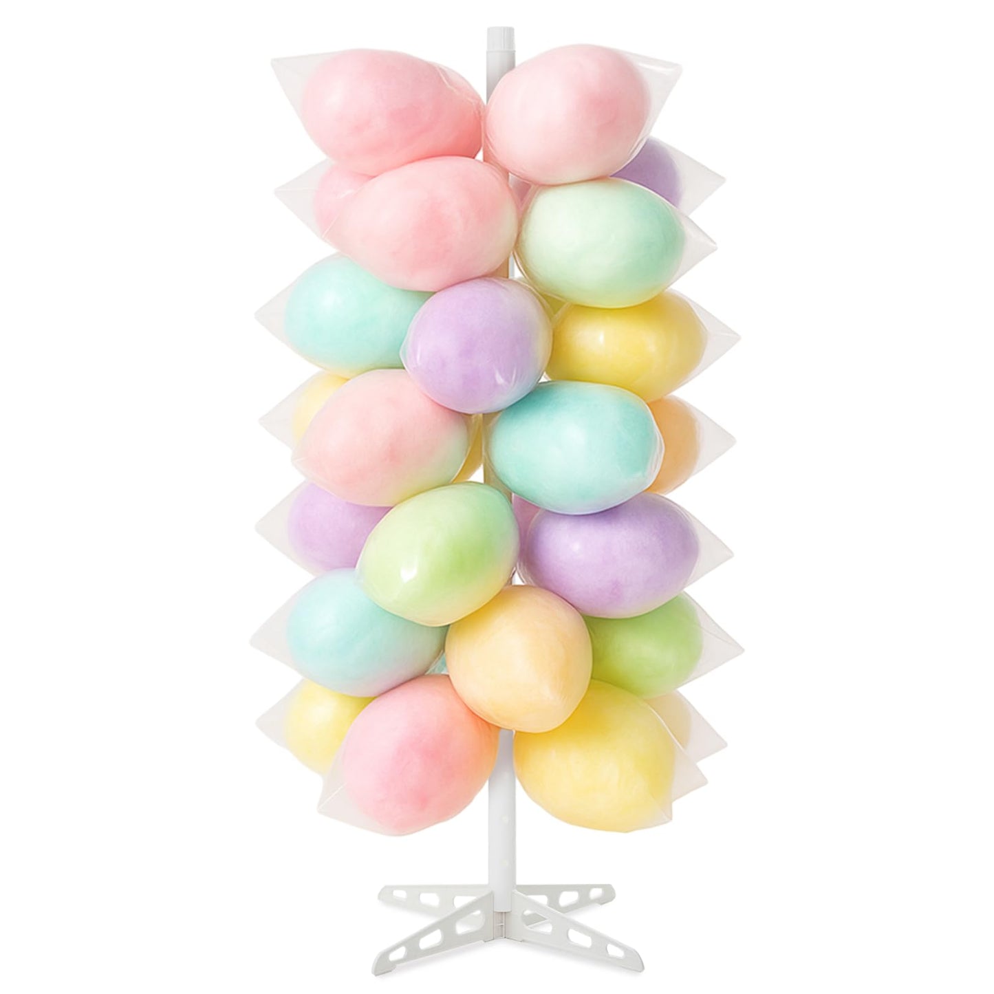 Novabright 1 Pack Plastic Cotton Candy Stand 5.25 ft Tall Cake Pop Stand with 48 Holes Adjustable Cotton Candy Floor Display for Christmas Wedding Birthday Baby Shower Party Anniversaries
