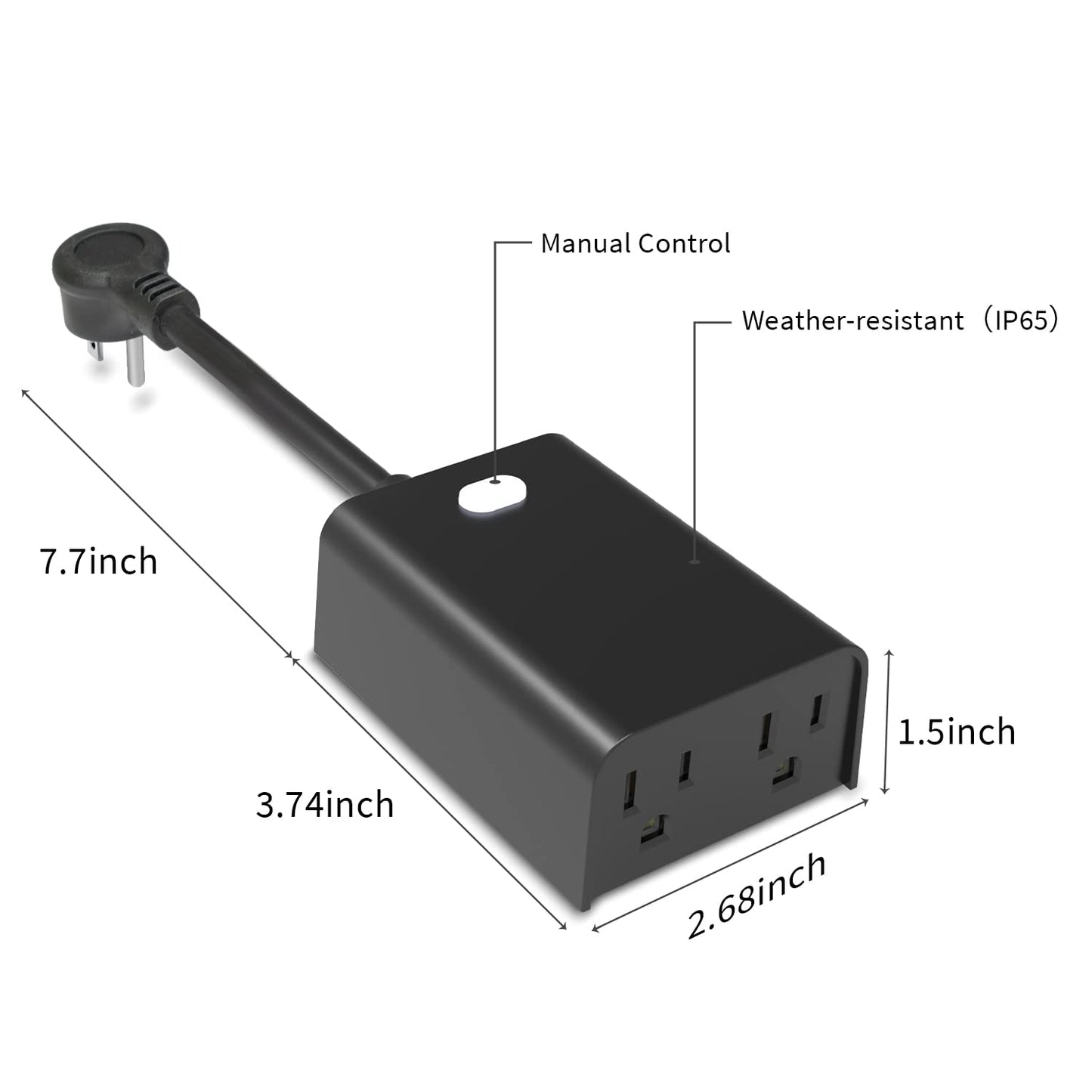 Minoston Outdoor Smart Plug, Matter Smart Plug, Smart Home Wi-Fi Outlet IP65 Waterproof, Compatible with Alexa, Apple Home, SmartThings, Google Home, Smart Life, IP65 Waterproof, 2.4Ghz, 2 Pack