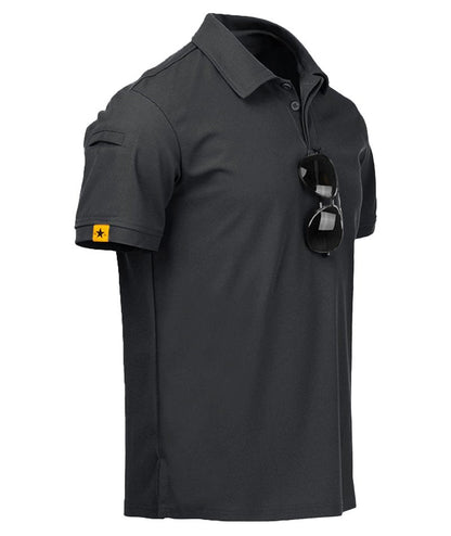 ZITY Mens Polo Shirt Short Sleeve Sports Tactical T-Shirt Athletic Golf Polos Daily Casual Stylish Collared Shirts for Men Dark Grey 4X-Large