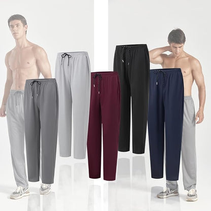 ZH 3-Pack Men's Sweatpants，Comfortable Athletic Jogger Pants with Pockets for Active Wear