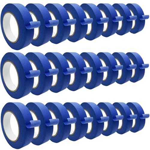 Blue Masking Tape, Painters Tape, Painting Tape (1442.4yd=0.94IN*60.1yd*24), Original Multi-Surface Easy Removal Paint Tape with Medium Adhesive Backing for Indoor Outdoor Use, 24 Rolls