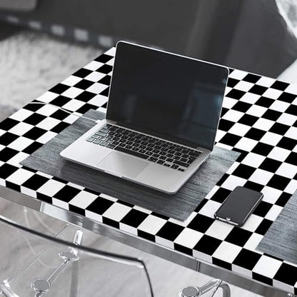 Kitico Black and White Checkered Peel and Stick Wallpaper? Waterproof Removable Vinyl Contact Paper Peel and Stick ? Renter Friendly Bathroom Wallpaper
