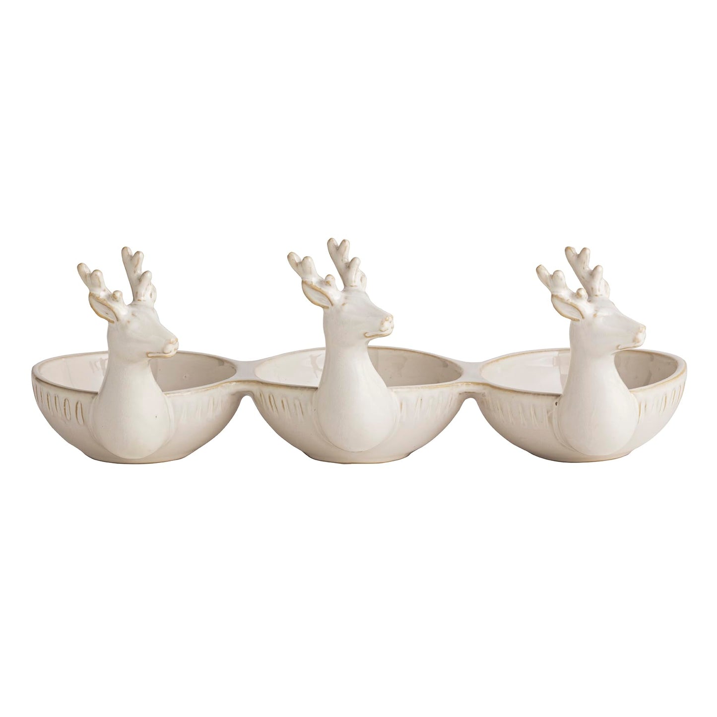 Mud Pie Christmas Deer Triple Tidbit