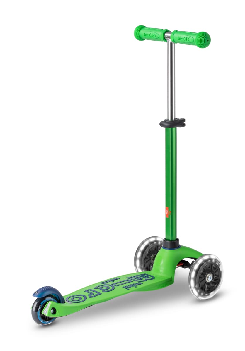 Micro Kickboard | Mini LED Kids Scooter for Ages 2-5 | Children up to 110 lbs | 3 Wheel Lean-to-Steer Design | Adjustable T Bar | Smooth Ride, Motion Activated PU LED Wheels | Swiss Design