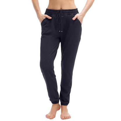 Walifrey Womens Joggers with Pockets, Drawstring Sweatpants Women for Lounging Jogging Gym and Workout Navy,1 Pack Navy XL