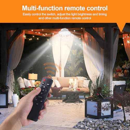 Solar Pendant Light Shed Light Lighting Day and Night Auto Dusk to Dawn Solar Light Indoor and Outdoor with Remote Controlfor for Barn, Patio, Garden, Yard, Gazebo,Chicken Coop, Tent (2 Lights)