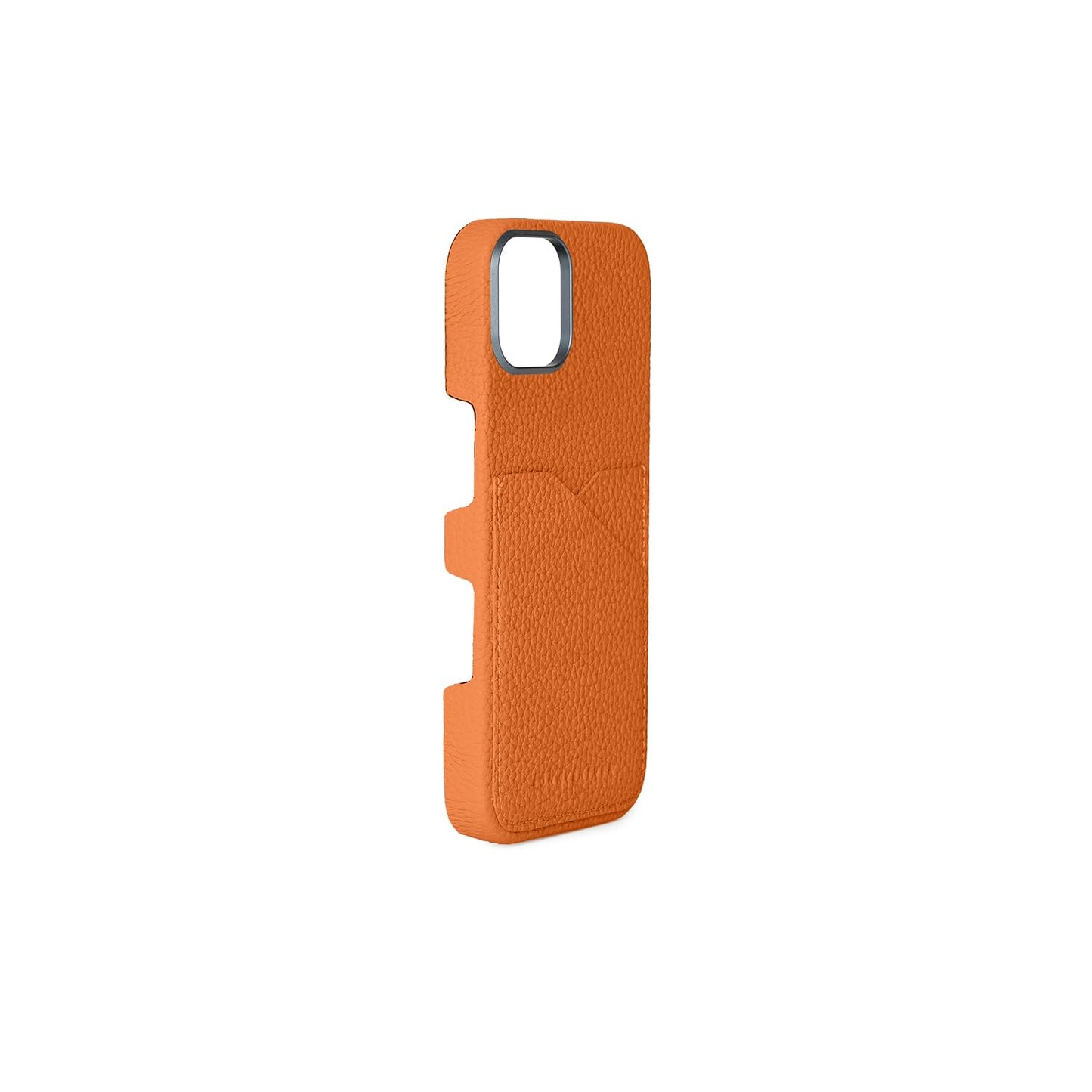 BONAVENTURA (for iPhone 17 Shrink Leather Back Cover Case [Orange], Made with Premium European Genuine Leather,Gift BPCT17-OR