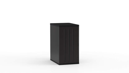 Suncast Commercial Heavy-Duty 9 Cubic Ft. Resin Storage Cabinet with Lockable Handles, Adjustable Metal-Reinforced Shelves for Garage or Workspace, Black, Made in The USA