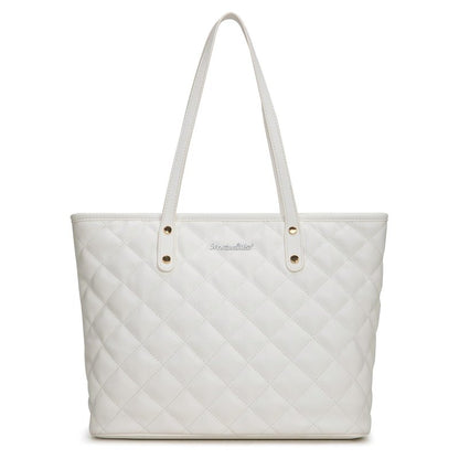 Montana West white purse quilted tote bag for women large tote purse for women shoulder bag womens handbags hobo purse with top zipper MWC-084BWT