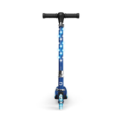 Jetson Scooters - Jupiter Kick Scooter (Blue) - Collapsible Portable Kids Push Scooter - Lightweight Folding Design with High Visibility RGB Light Up LEDs on Stem, Wheels, and Deck