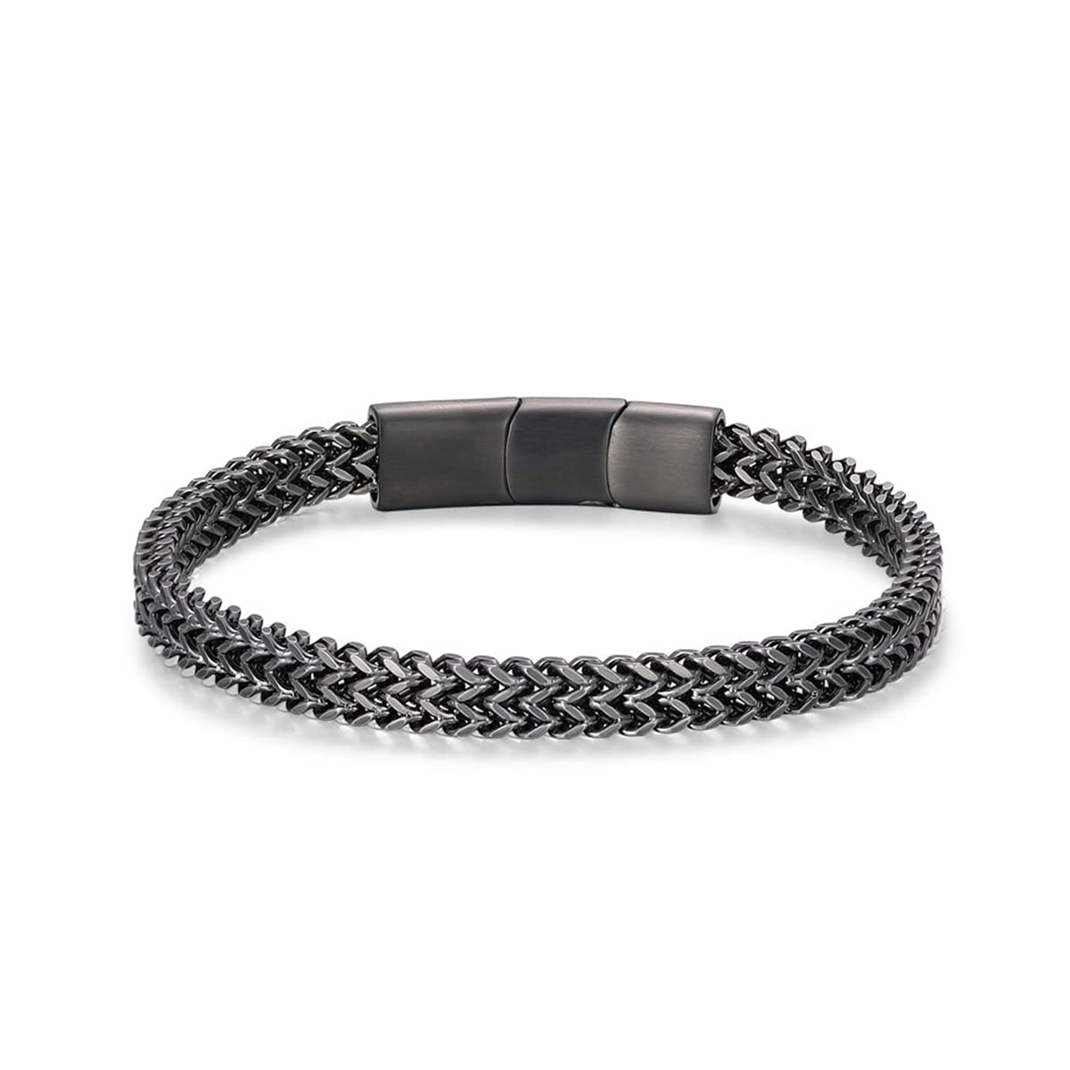 LUCKY2+7 Bracelets for Men-Stainless Steel Magnetic Clasp Franco Chain Mens Bracelet 1