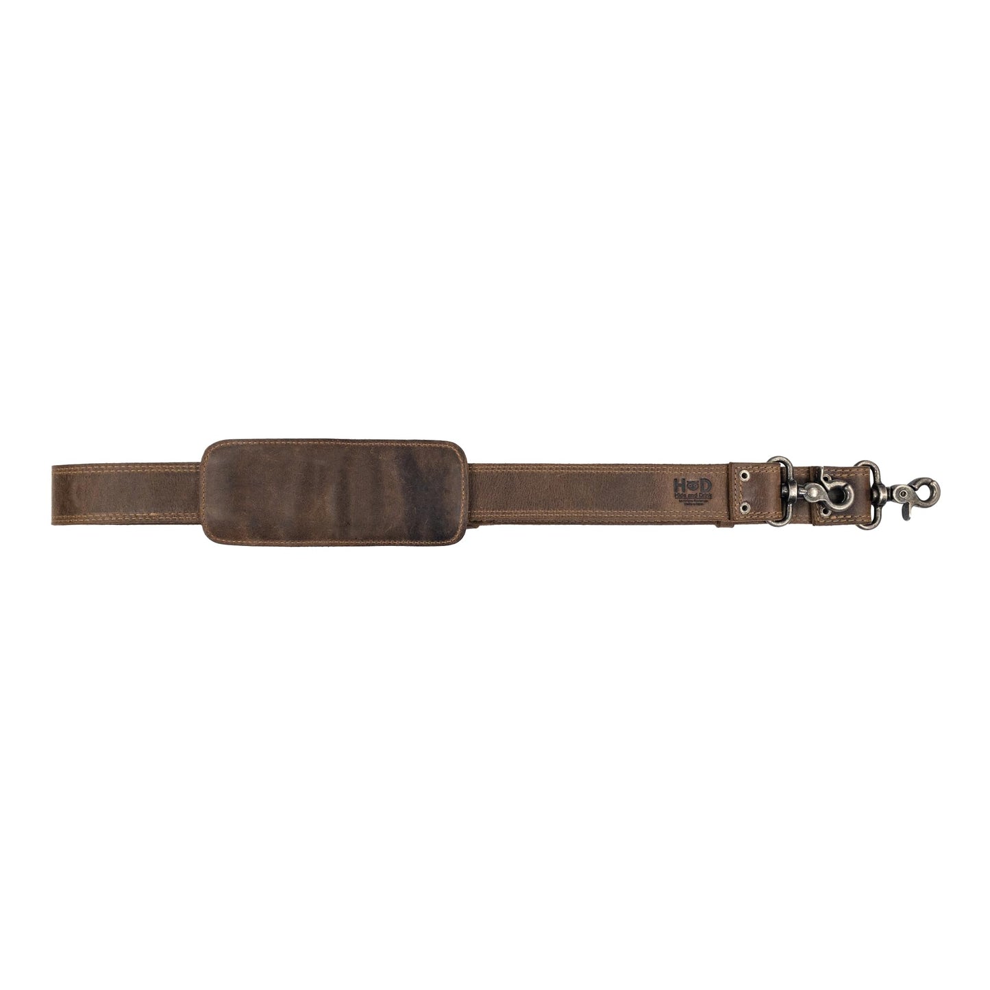 Hide & Drink, Full Grain Leather Adjustable Strap Replacement for Messenger, Duffle and Crossbody Bag, Handmade Shoulder Strap for Men and Women, Bourbon Brown