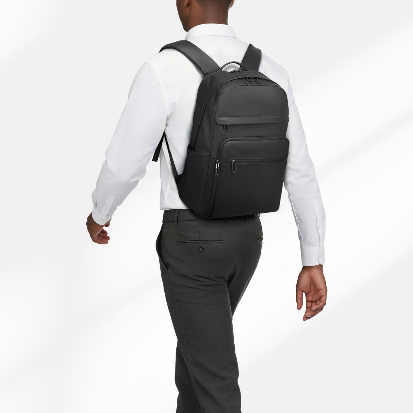 SUIKIHUM 16 Inch Laptop Backpack for Men, Business Work Backpack for Everyday Commute, Waterproof Travel Office Computer Bag, Black