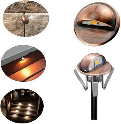 FVTLED Low Voltage LED Deck Lights kit Φ1.38 Outdoor Garden Yard Decoration Lamp Recessed Landscape Pathway Step Stair Warm White LED Lighting, Bronze