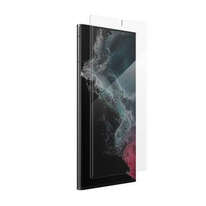 ZAGG InvisibleShield Fusion Curve with D3O for Samsung Galaxy S22 Ultra – Flexible Hybrid Screen Protection – Strengthened with D3O – Extreme Impact and Scratch Protection – for Curved Screens