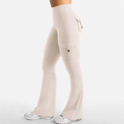 Flare Leggings for Women with Pockets High Waist No Front Seam Yoga Workout Stretchy Gym Casual Booty Lifting