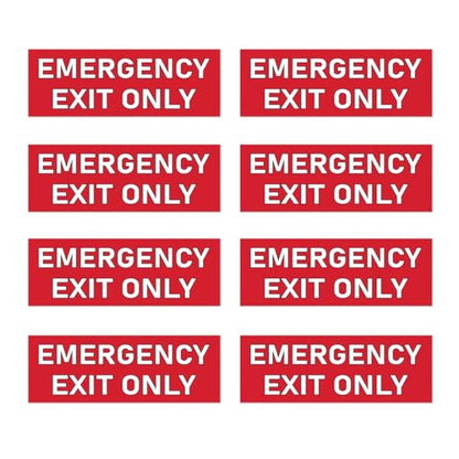Pack 6 Pcs Exit Only Emergency Sticker for Cars Vehicles Trucks Indoor Outdoor Window Safety Warning Signs Bumper Stickers Weatherproof Large Vinyl Decals Car Exterior Accessories