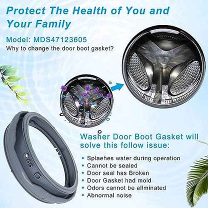 WM3470HVA, WM3570HVA Washer Door Boot Seal Gasket Compatible with LG Kenmore Washer WM3570HWA, WM3770HWA WM3470HWA, WM3575CW, MDS47123605 Door Boot Rubber Seal