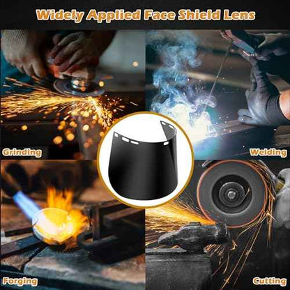 Feekoon 6 Pack Face Shield Replacement Lens, 15.5'' x 8'' Tinted Full Face Shield Compatible with Hobart 770580, Protective Safety Visor Replacement for Welding, Grinding, DIY, Cosplay Helmet