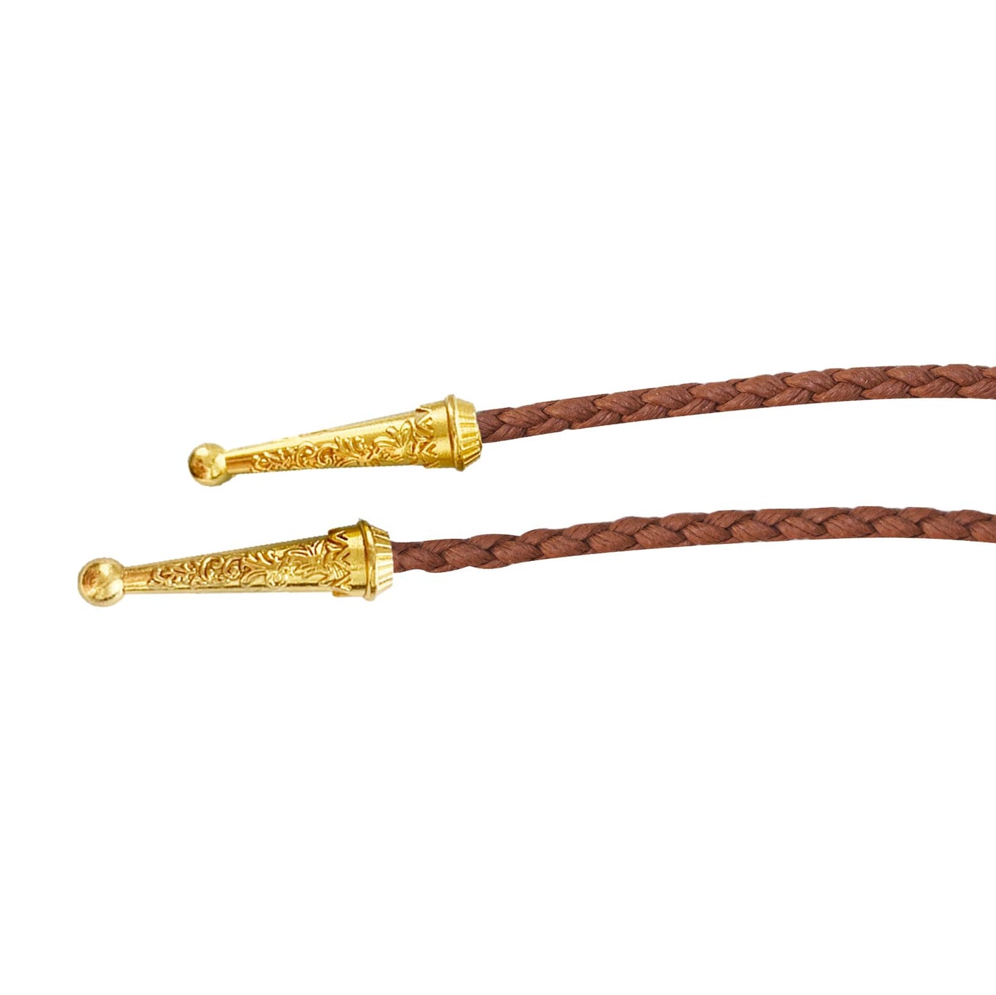 Daisy Del Sol Gemstone Bolo Tie Braided Vegan Faux Leather Natural Stone Gold Handmade Necklace Adjustable Boho Western Jewelry (Brown, Amethyst)