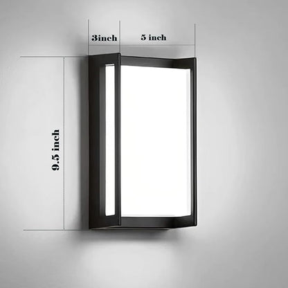 Modern Exterior Lighting Fixtures, 3-Color Temperature Front Porch Light fixtures, IP65 Waterproof Wall Sconce,18W Rectangular Black Outdoor Wall Lights for House Walkway Stair Garage
