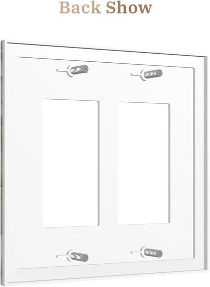 Decorative Art Light Switch Covers Blossom & Hummingbird 2 Gang Dual Rocker Outlet Switch plate Faceplate GFCI for Home Decor