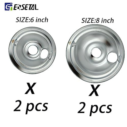 WB30M1 WB30M2 GE Electric Stove Burners Replacement Element with Stove Burner Covers Drip Pans for Electric Stoves Compatible with GE Hotpoint Electric Range Stove Top