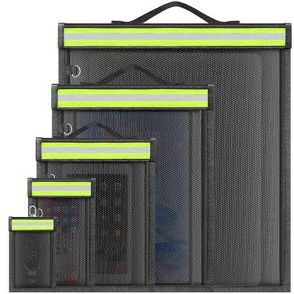 5 Pack Faraday Bags with Handle & Reflective Strip, Faraday cages for Laptops, Tablets, Phones, Car Keys, Anti-Tracking EMP Bag, Fireproof & Waterproof Signal Blocking Pouch