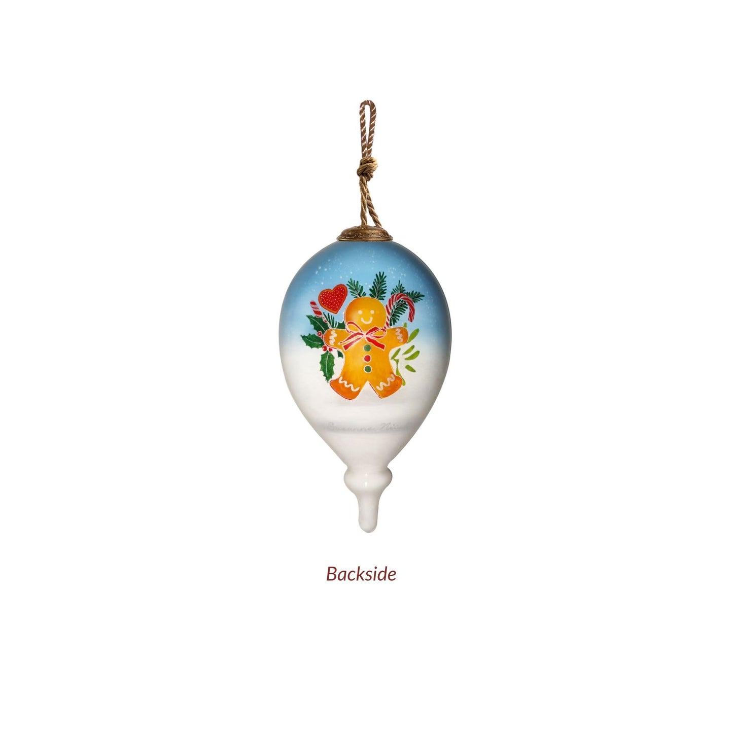 Gingerbread Ornament, Hand-Painted Glass Collectible – Gingerbread House & Man Christmas Decoration – Holiday Tree or Kitchen Décor – Gift Box Included (4.75”)