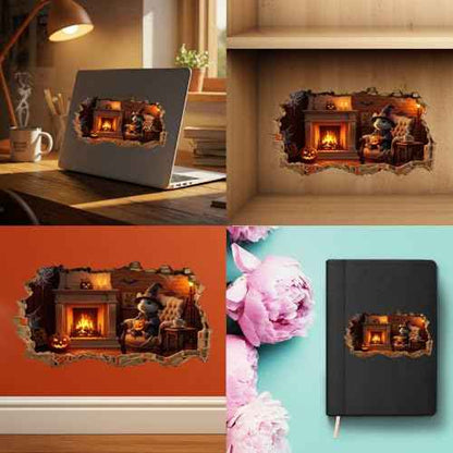 Cozy Mouse Wall Decal, Halloween Wall Decal, 5 Inch Vinyl Sticker