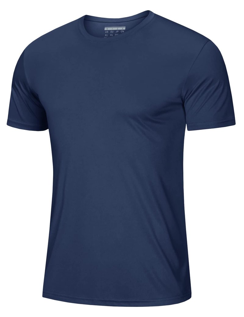 Sun Shirts for Men Summer Crew Neck Short Sleeve Rash Guards Shirts Active Dry Fit Shirts