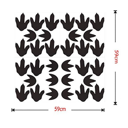 Bamsod Dinosaur Footprints Wall Stickers 32pcs Dinosaur Tracks Decor Baby Nursery Decals Removable Peel and Stick Vinyl Decals