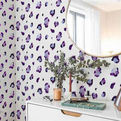 6 Sheets 180 Pcs Purple Leopard Print Wall Stickers, sacinora Animal Spot DIY Speckles Wall Decal Removable Vinyl Peel and Stick for Living Room Bedroom Playroom Furniture Refrigerator Home Decoration