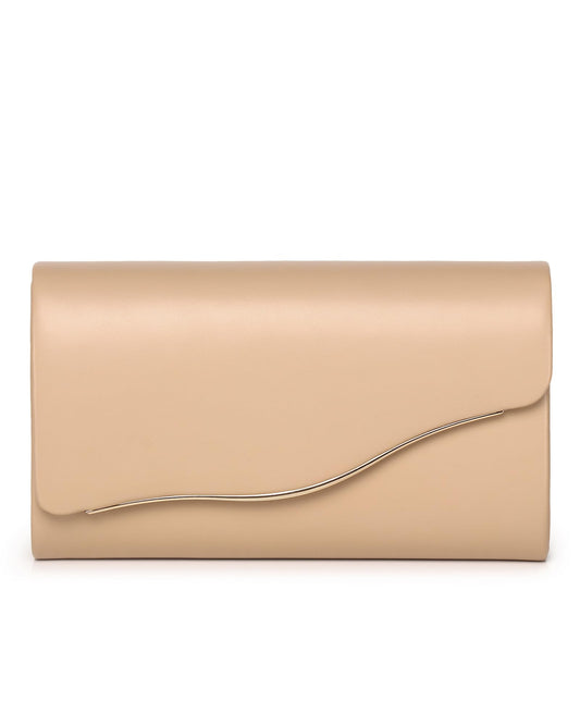 Labair Women Evening Bag Vegan Leather Envelope Clutch Purses Handbags for Wedding Party Formal. (Nude)