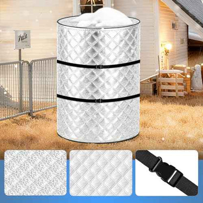 Round Well Pressure Tank Cover, Water Well Tank Covers Insulated, Insulated Well Pump Cover, 3 Layers Water Tank Insulation Blanket for Winter Freeze Proof, 28"Dia x 64"H