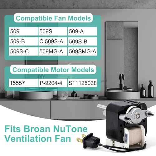 S99080180 Exhaust Fan Motor for Broan Nutone 509, 509S, 509S-C, 509-C, 509-A, 509S-B, 509MG-A, 509MG Ventilation Fan Replacement Motor