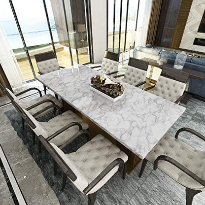 LACHEERY Grey White Marble Contact Paper Decorative Cabinet Contact Paper Waterproof Kitchen Countertop Peel and Stick Wallpaper for Backsplash Drawer Liners Self Adhesive Wall Paper Roll 15.8"x80"