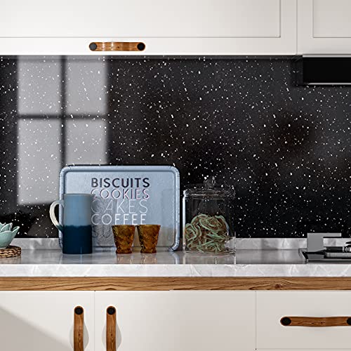 Livelynine Galaxy Black Granite Contact Paper for Countertops Waterproof Marble Countertop Peel and Stick Counter Top Covers Kitchen Wallpaper Self Adhesive Desk Vinyl Wrap Bathroom Sticker 15.8x78.8
