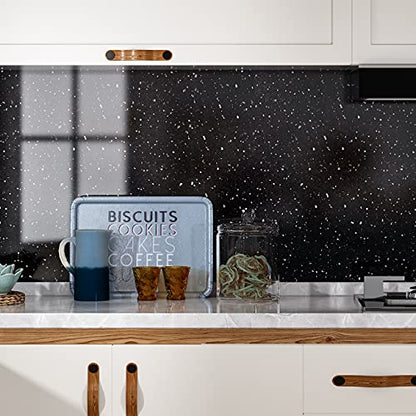 Livelynine Galaxy Black Granite Contact Paper for Countertops Waterproof Marble Countertop Peel and Stick Counter Top Covers Kitchen Wallpaper Self Adhesive Desk Vinyl Wrap Bathroom Sticker 15.8x78.8