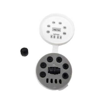 HAMSKEA ARCHERY SOLUTIONS Insight Short Draw Standard Peep Kit (SD Housing, 6 apertures/Tool) with Protective Case (PEEP070)