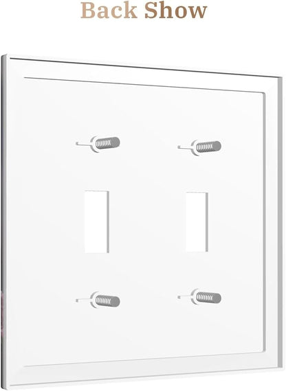 Decorative Art Light Switch Covers Seaside Window View 2 Gang Double Toggle Wall Plate Decorative Switchcover Electrical Switchplate for Home Decor